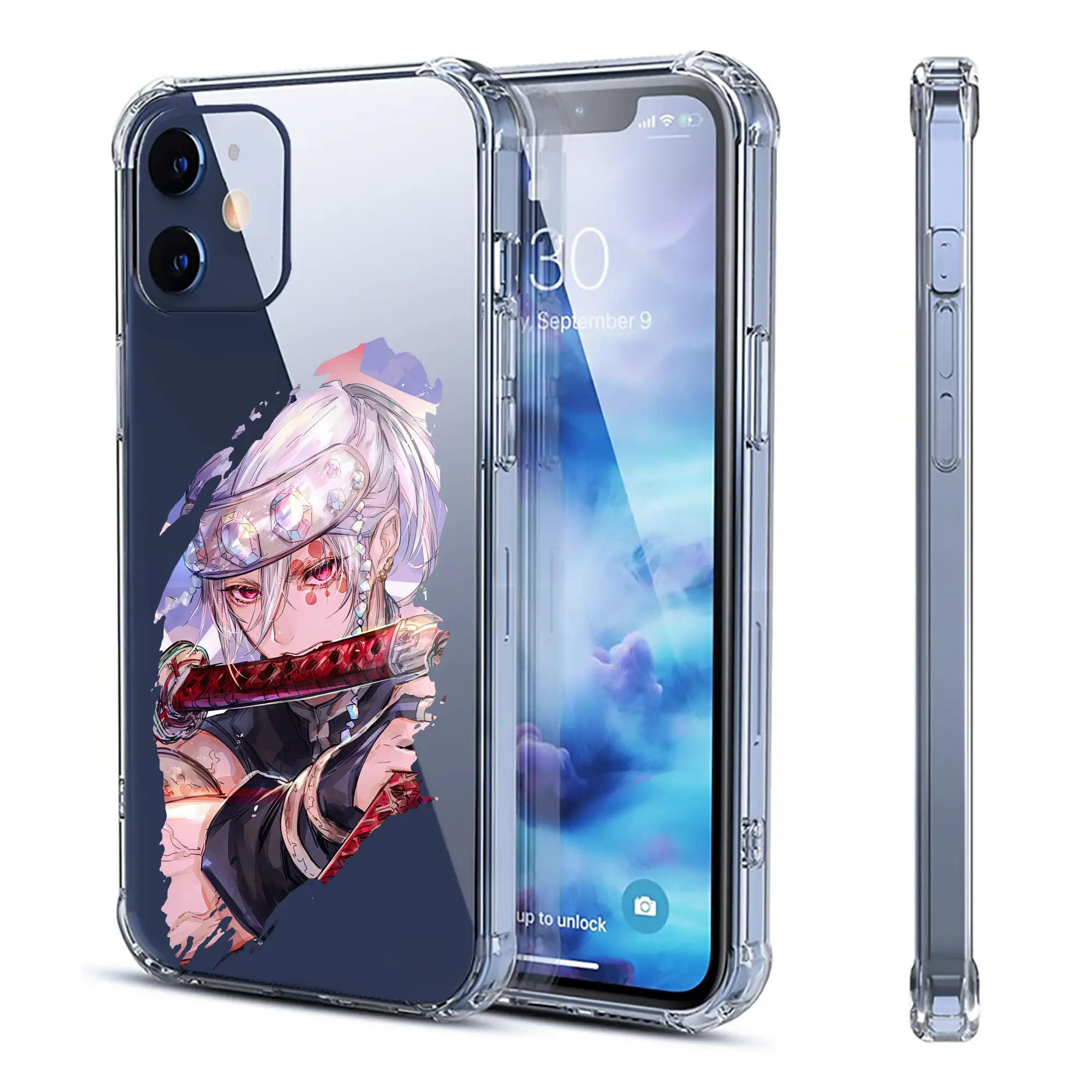 鬼滅の刃 グッズ,宇髄 天元 - IPhone 12シリーズ対応 ・ 透明スマホケース ・ クリアソフトケース ・ TPU素材 ・ 耐衝撃 ・ 高密着 ・ 防汚 防指紋 ・ 簡単着脱